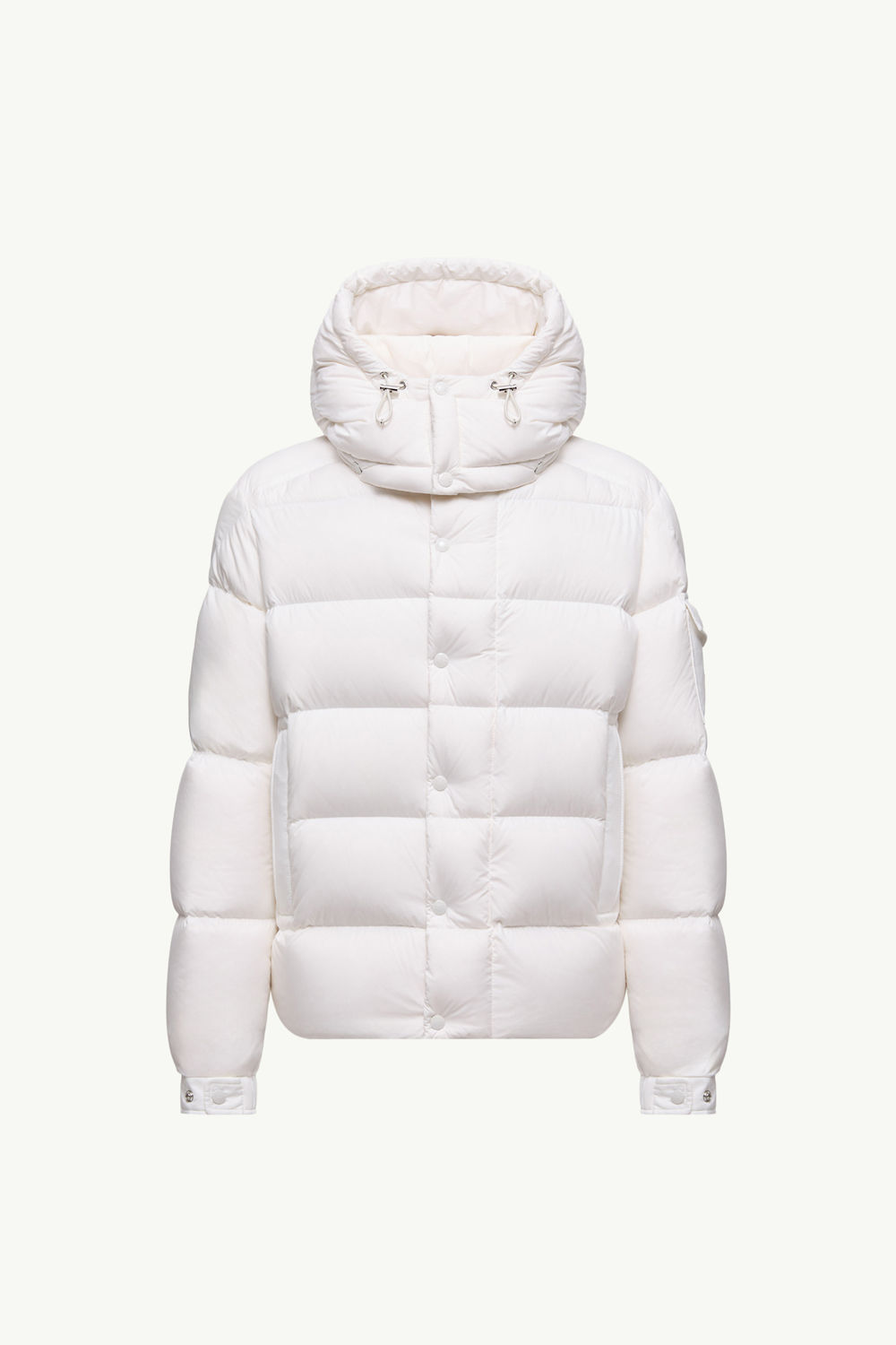 Moncler Maya 70 Hooded Short Down Jacket Men White Moncler 2