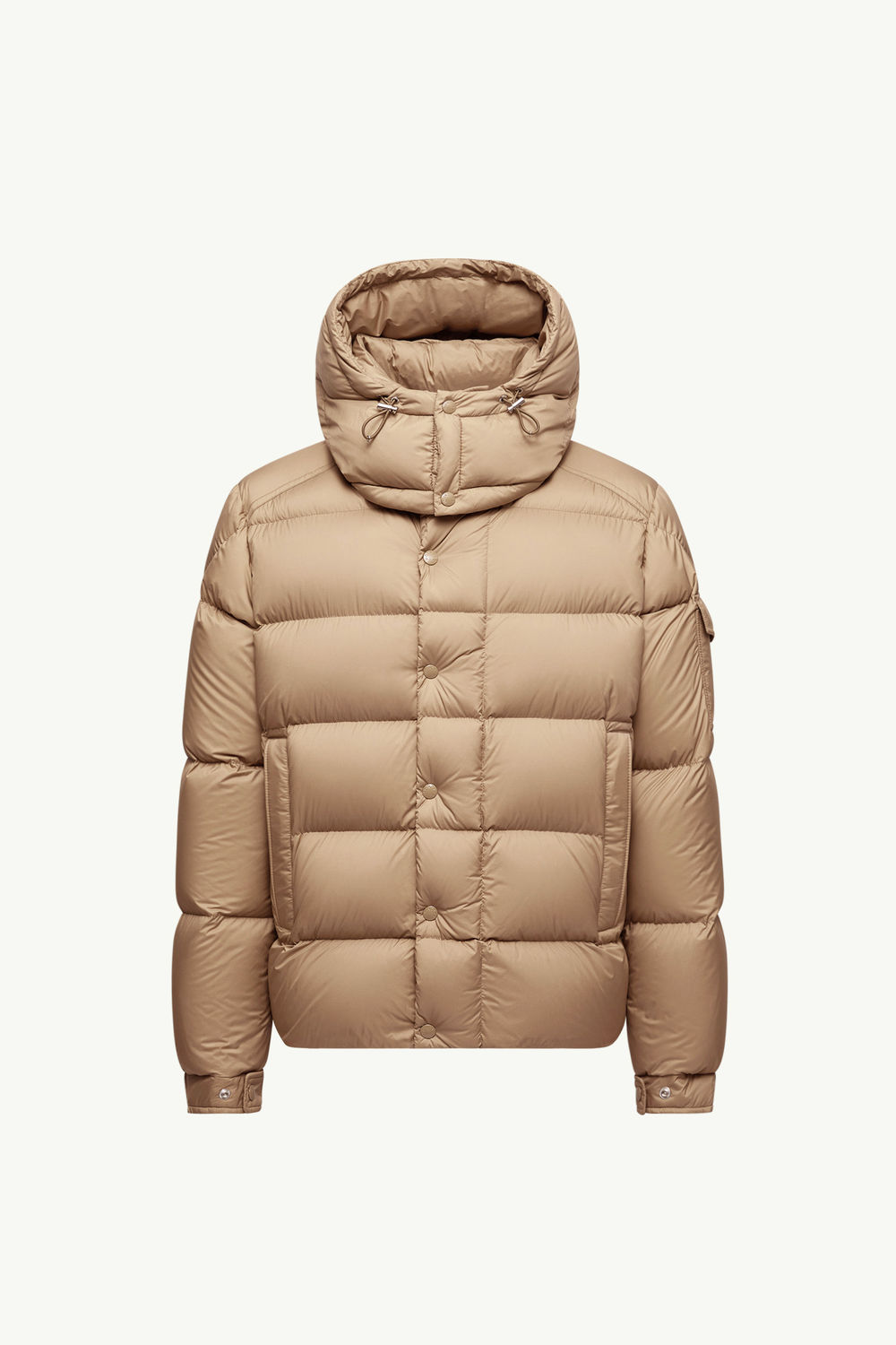 Moncler Maya 70 Hooded Short Down Jacket Men Light Brown Moncler 2