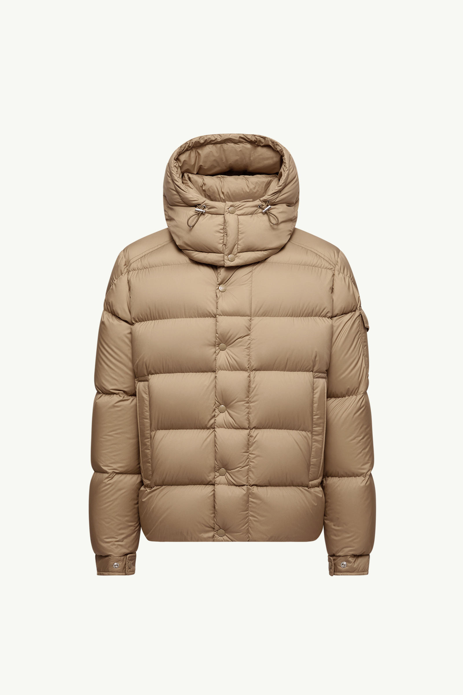 Moncler Maya 70 kurze Daunenjacke mit Kapuze Herren Hellbraun Moncler 2