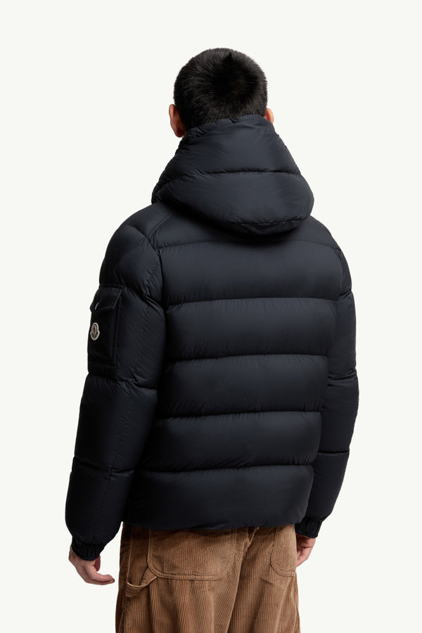Moncler Maya 70 Hooded Short Down Jacket Men Night Blue Moncler 4