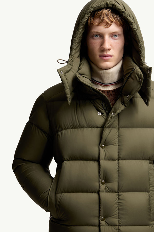 Moncler Maya 70 Hooded Short Down Jacket Men Olive Green Moncler 6