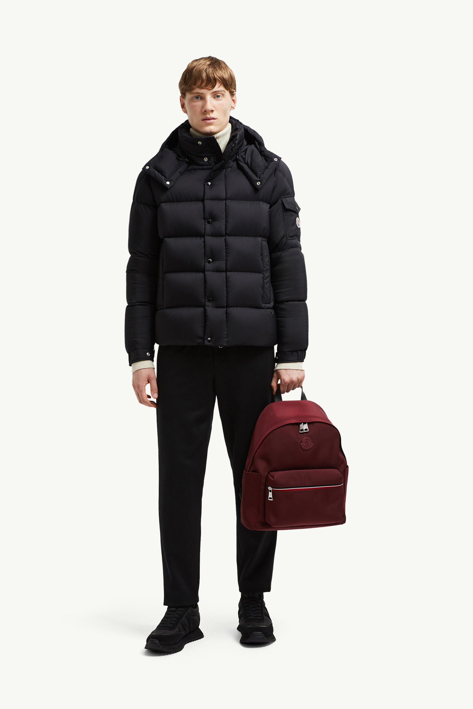 Moncler Maya 70 Hooded Short Down Jacket Men Black Moncler 0