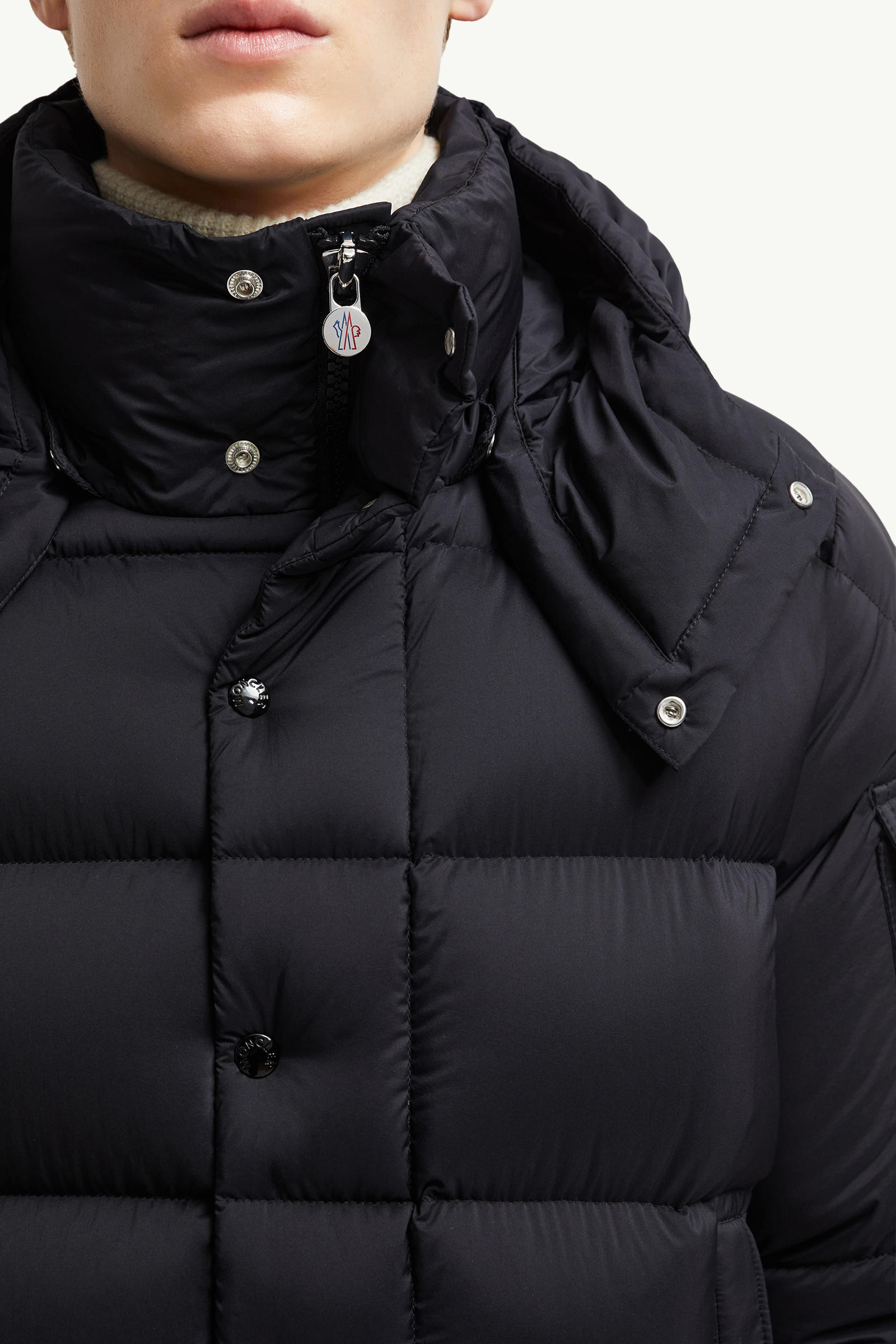 Moncler Maya 70 Hooded Short Down Jacket Men Black Moncler 6