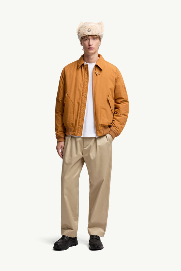 Volkuri Down Bomber Jacket Men Ochre Yellow Moncler 0