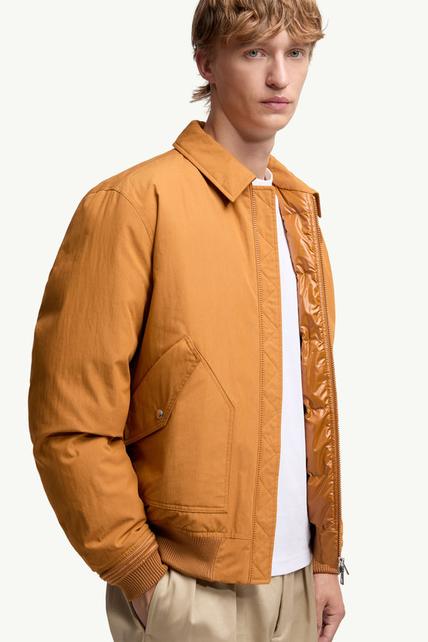 Volkuri Down Bomber Jacket Men Ochre Yellow Moncler 5