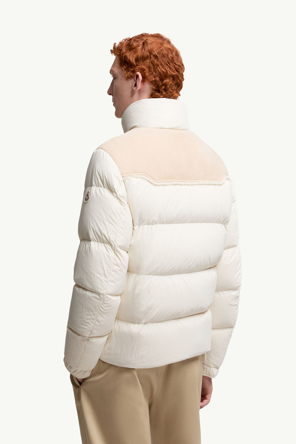Verine Suede-Trimmed Short Down Jacket Men White Moncler 4