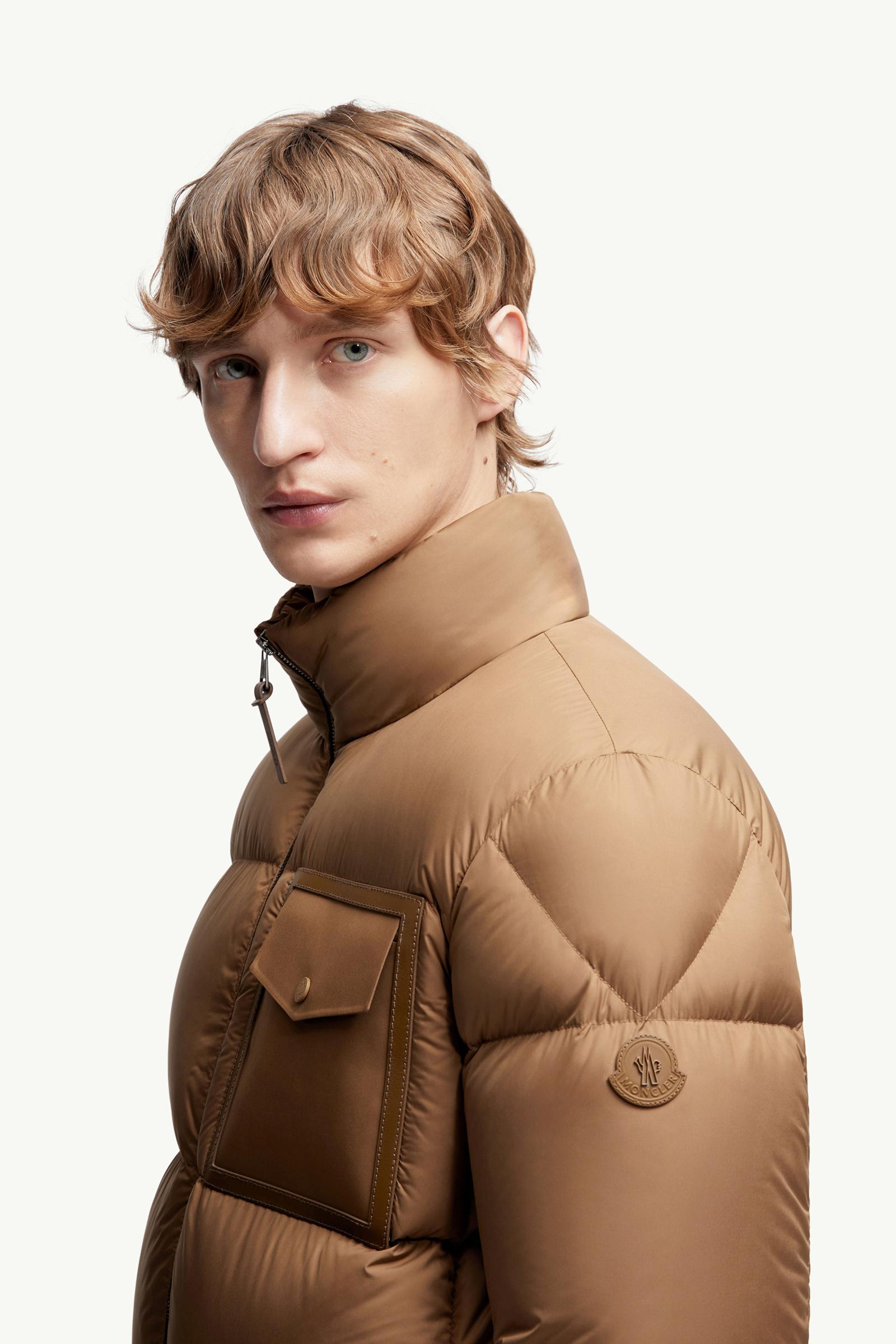 Chinon Square-Quilted Short Down Jacket Men Camel Beige Moncler 1