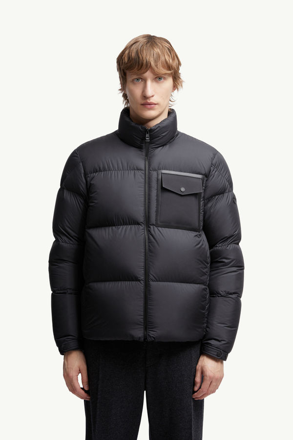 Chinon Square-Quilted Short Down Jacket Men Black Moncler 3