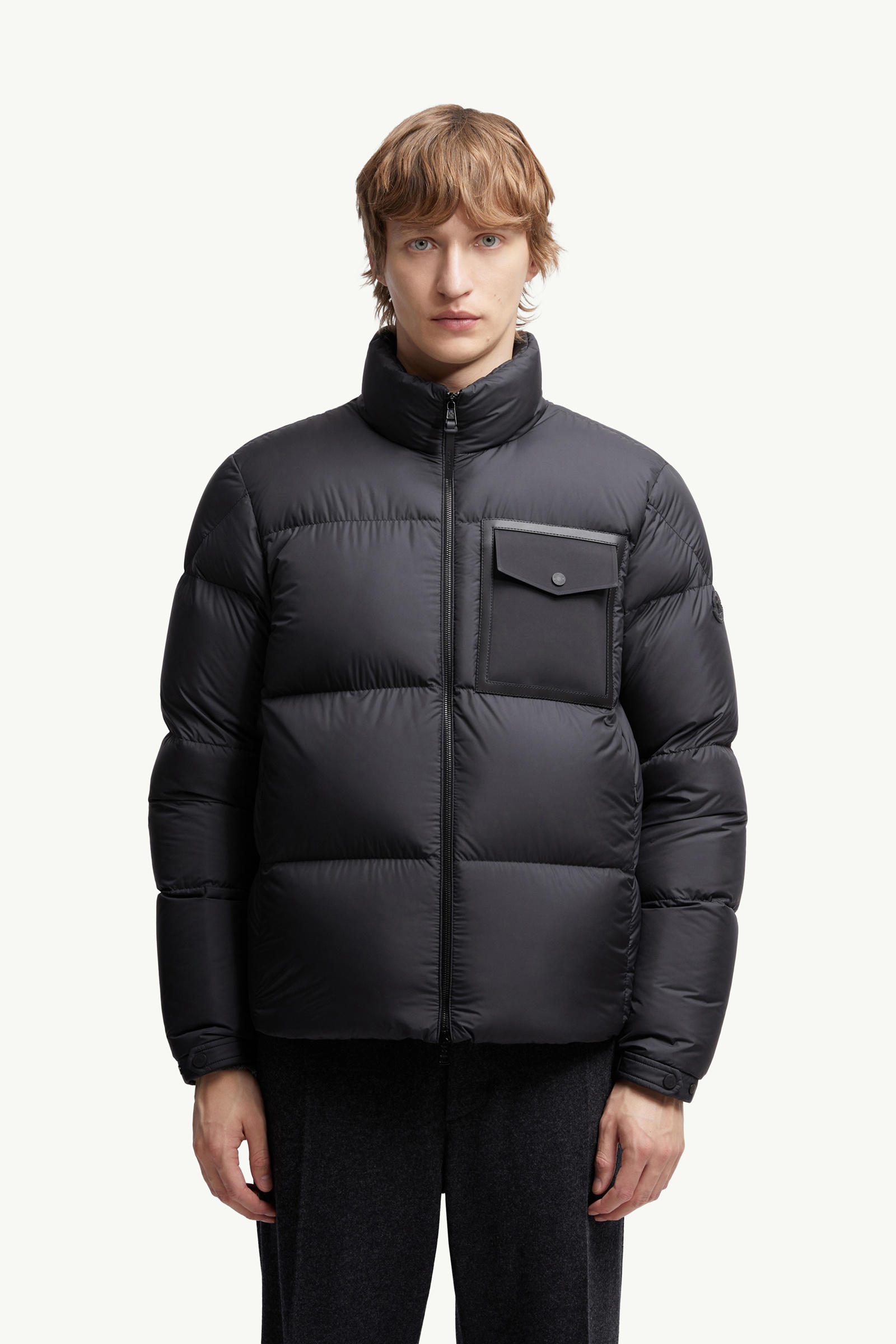 Chinon Square-Quilted Short Down Jacket Men Black Moncler 3