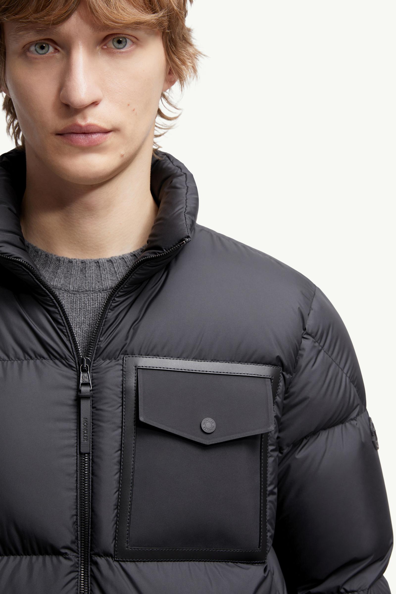 Black Chinon Square-Quilted Short Down Jacket - Short Down