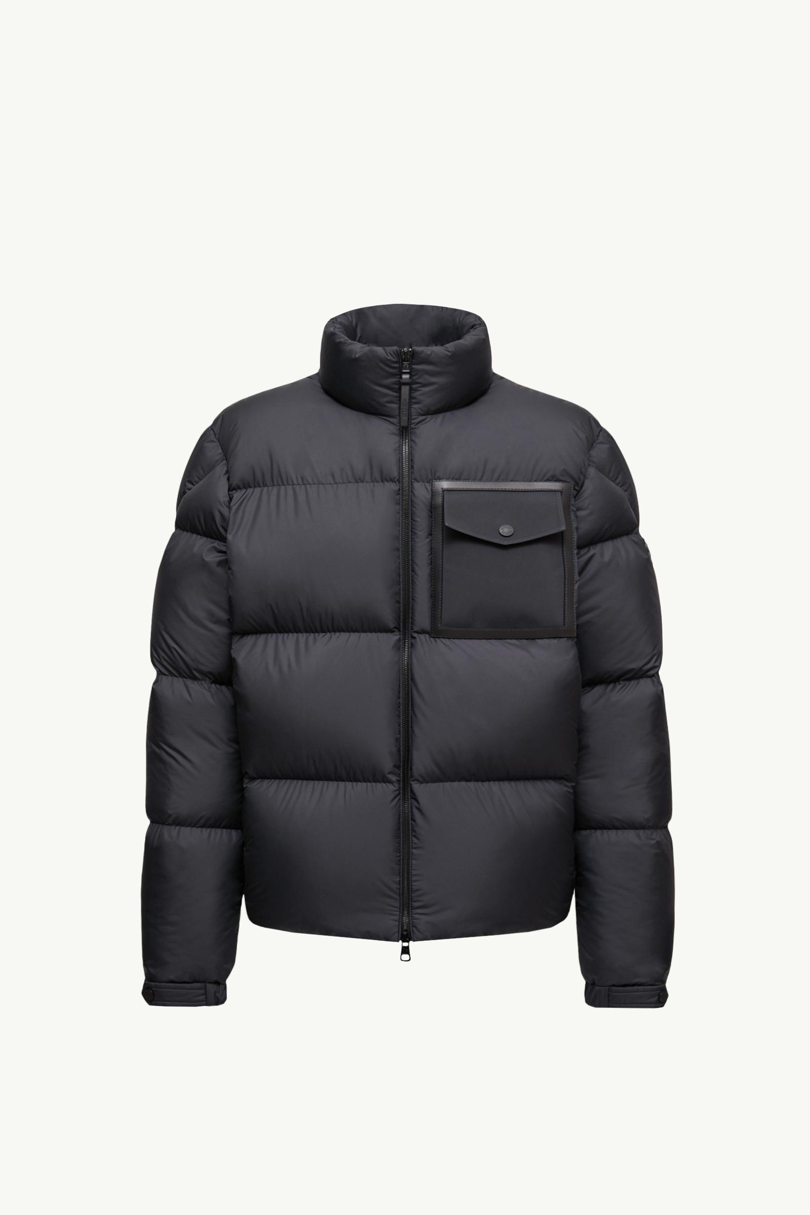 Black Chinon Square-Quilted Short Down Jacket - Short Down Jackets