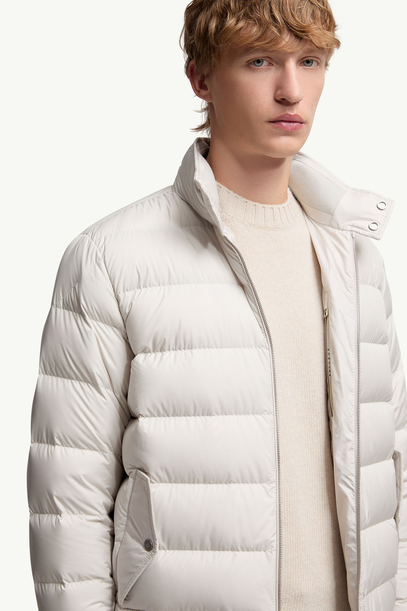 Phrier kurze Daunenjacke Herren Eisgrau Moncler 6