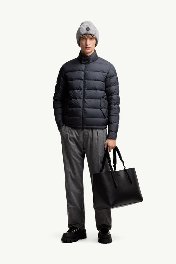 Phrier Short Down Jacket Men Navy Blue Moncler 0