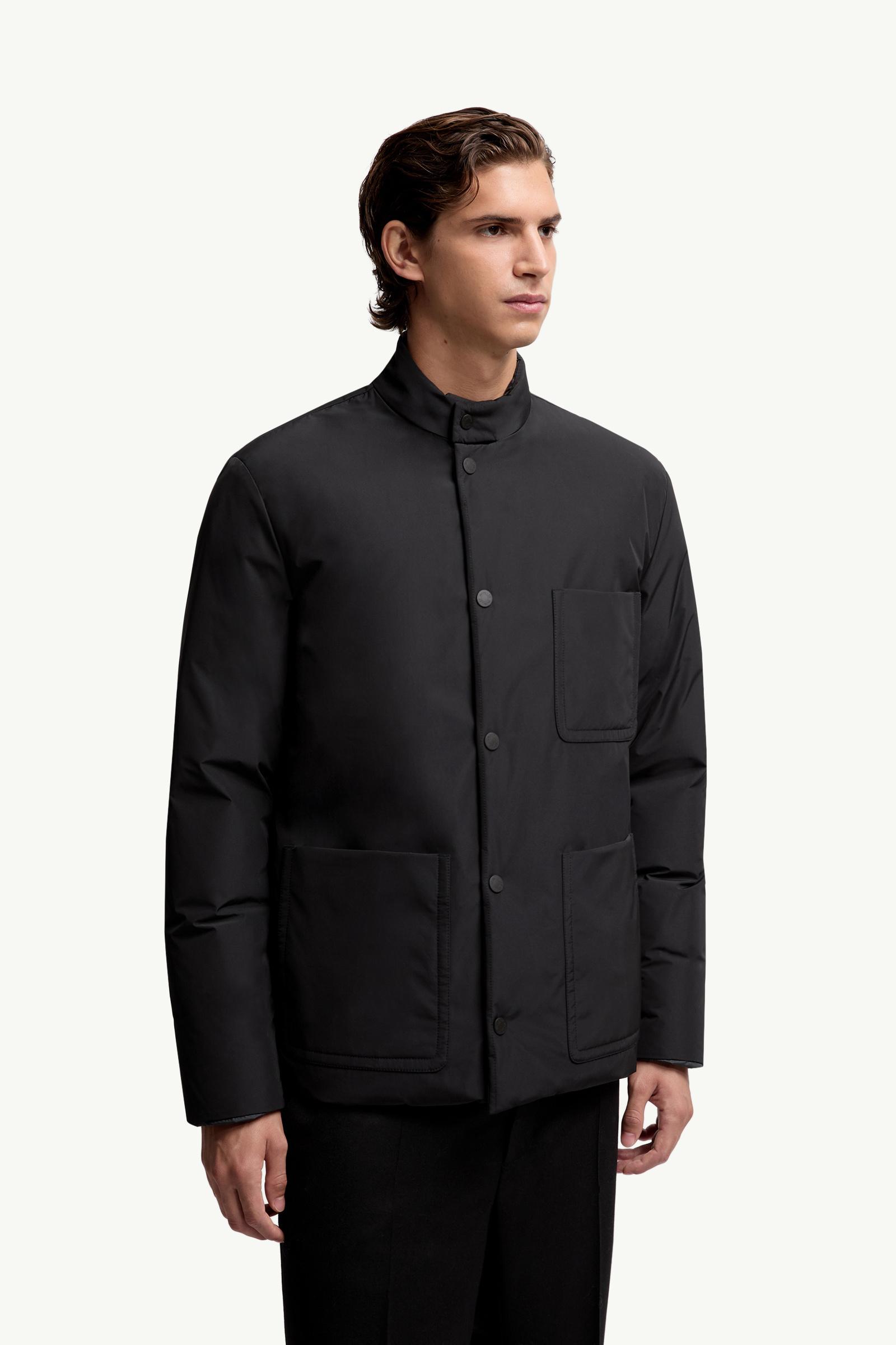 Black Ouille Reversible Short Down Jacket - Short Down Jackets for