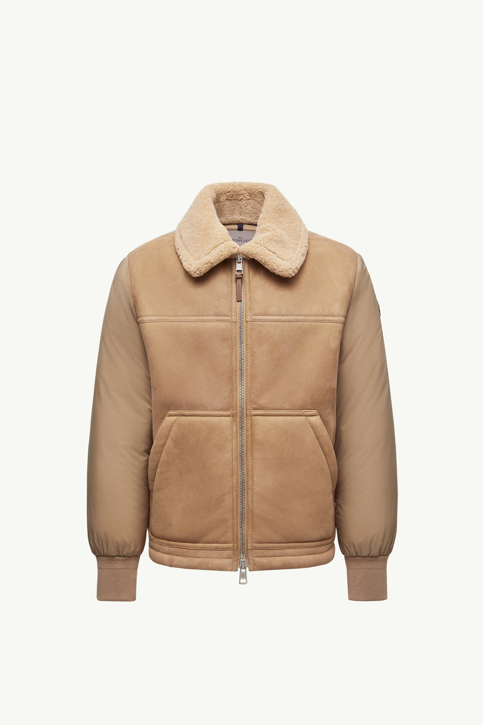 Tonnay Suede & Shearling Short Down Jacket Men Beige Moncler 2