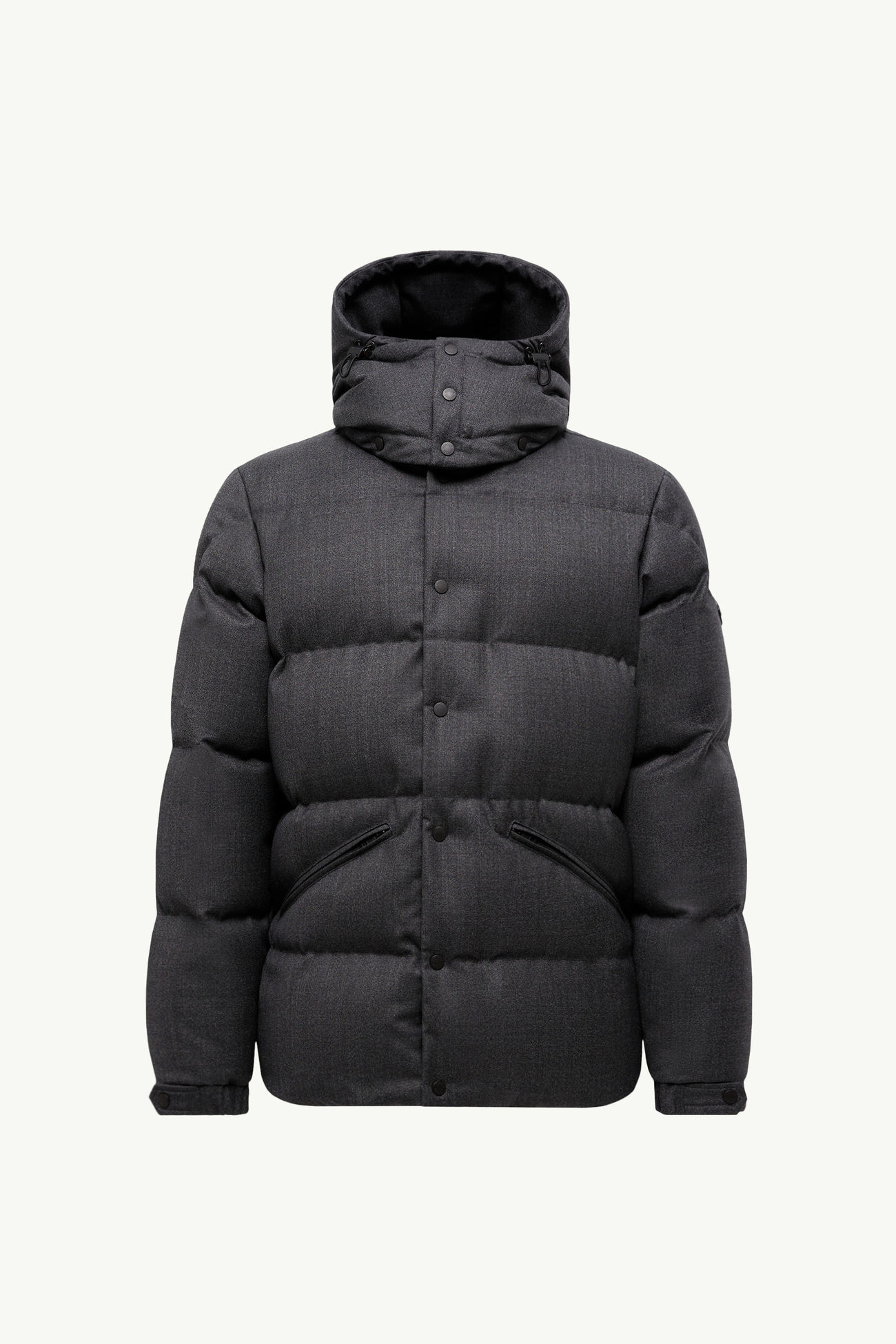 Plumífero corto con capucha de lana Eawy Hombre Negro Moncler 2