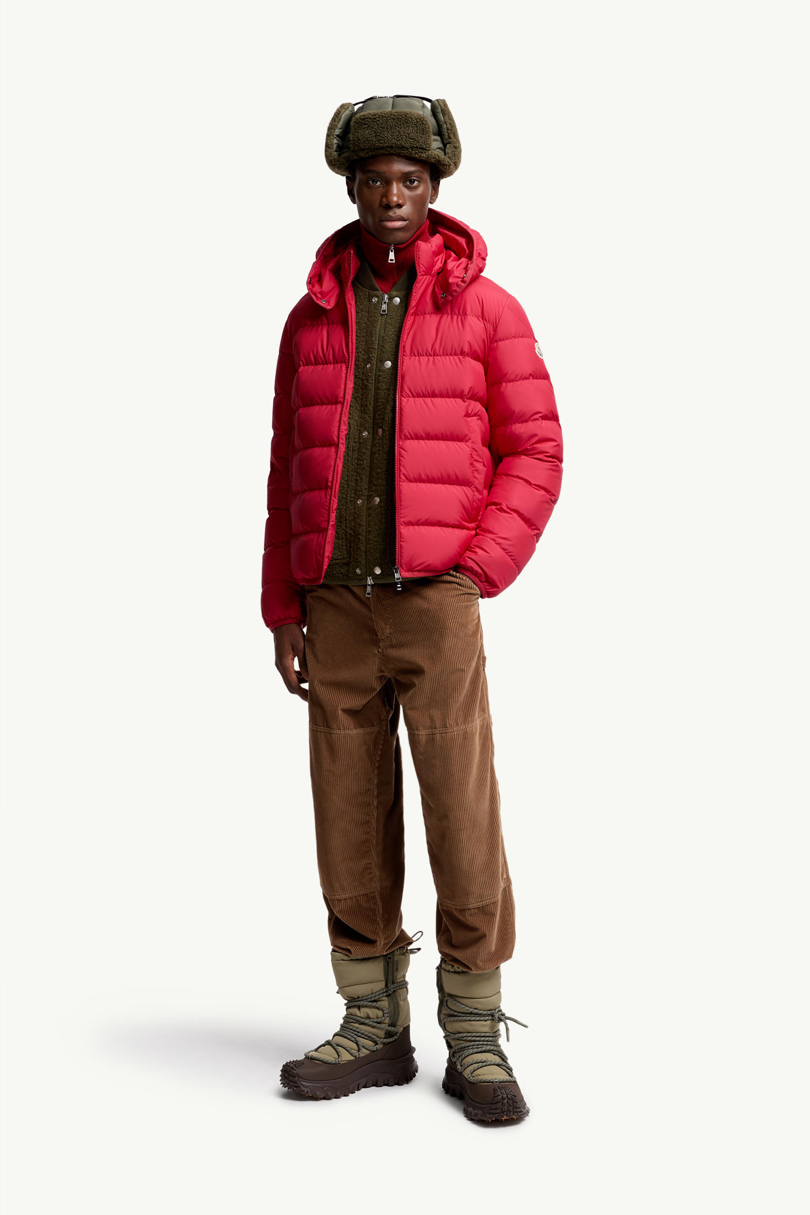 Montbrocq Hooded Short Down Jacket Men Red Moncler 0