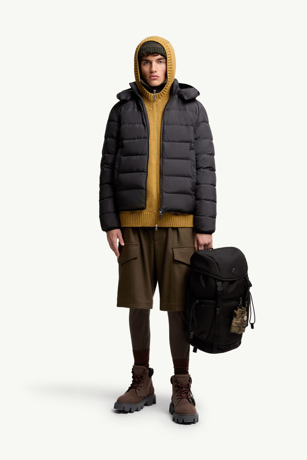 Montbrocq Hooded Short Down Jacket Men Black Moncler 0