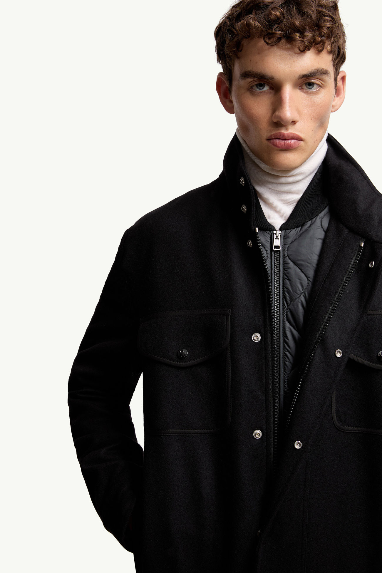 Avoine kurze Daunenjacke aus Wolle Herren Schwarz Moncler 5