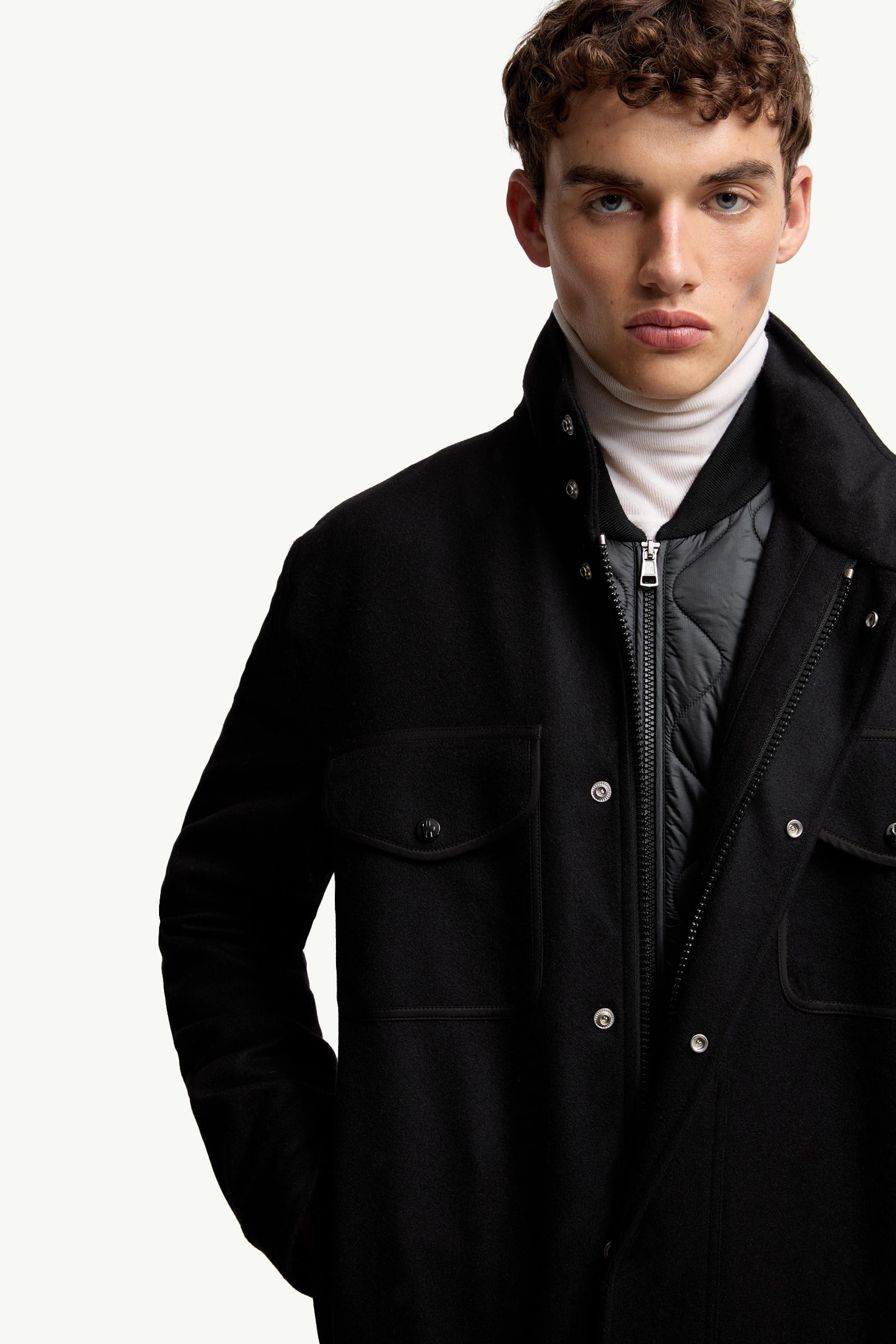 Avoine Wool Short Down Jacket Men Black Moncler 5