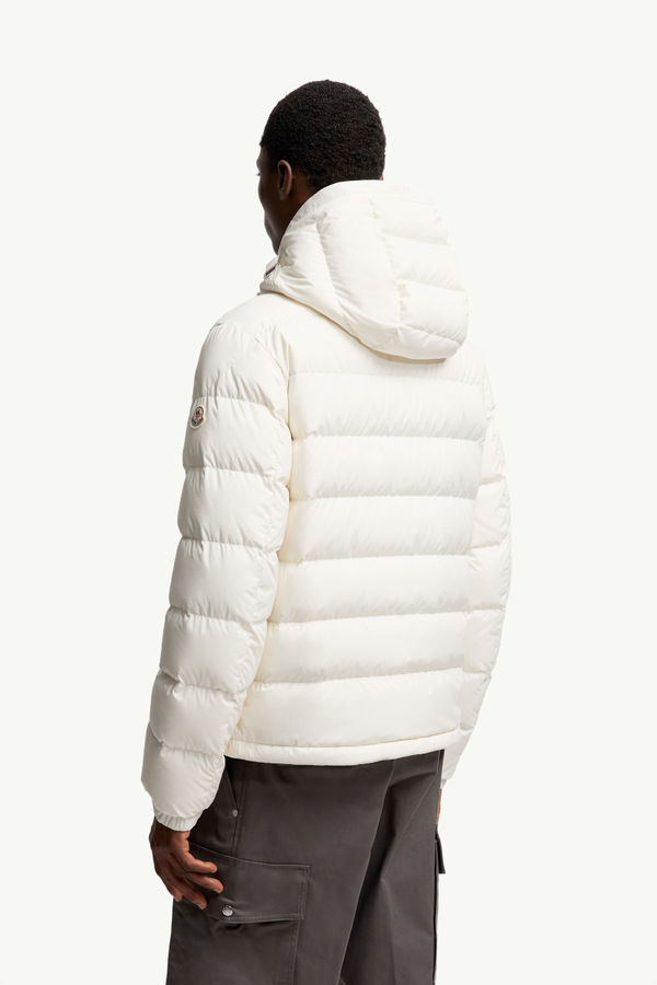 Laveraet Hooded Short Down Jacket Men White Moncler 4