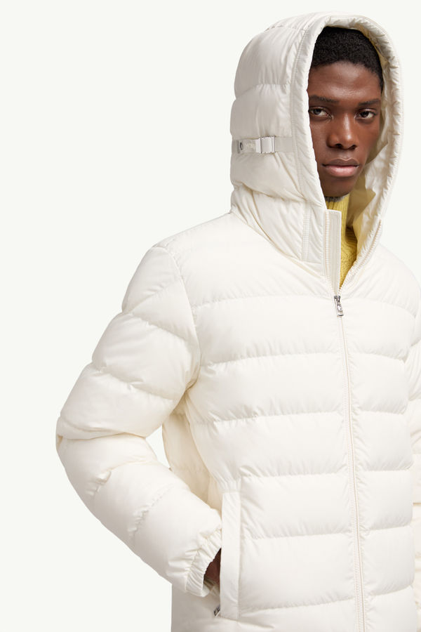 Laveraet Hooded Short Down Jacket Men White Moncler 5
