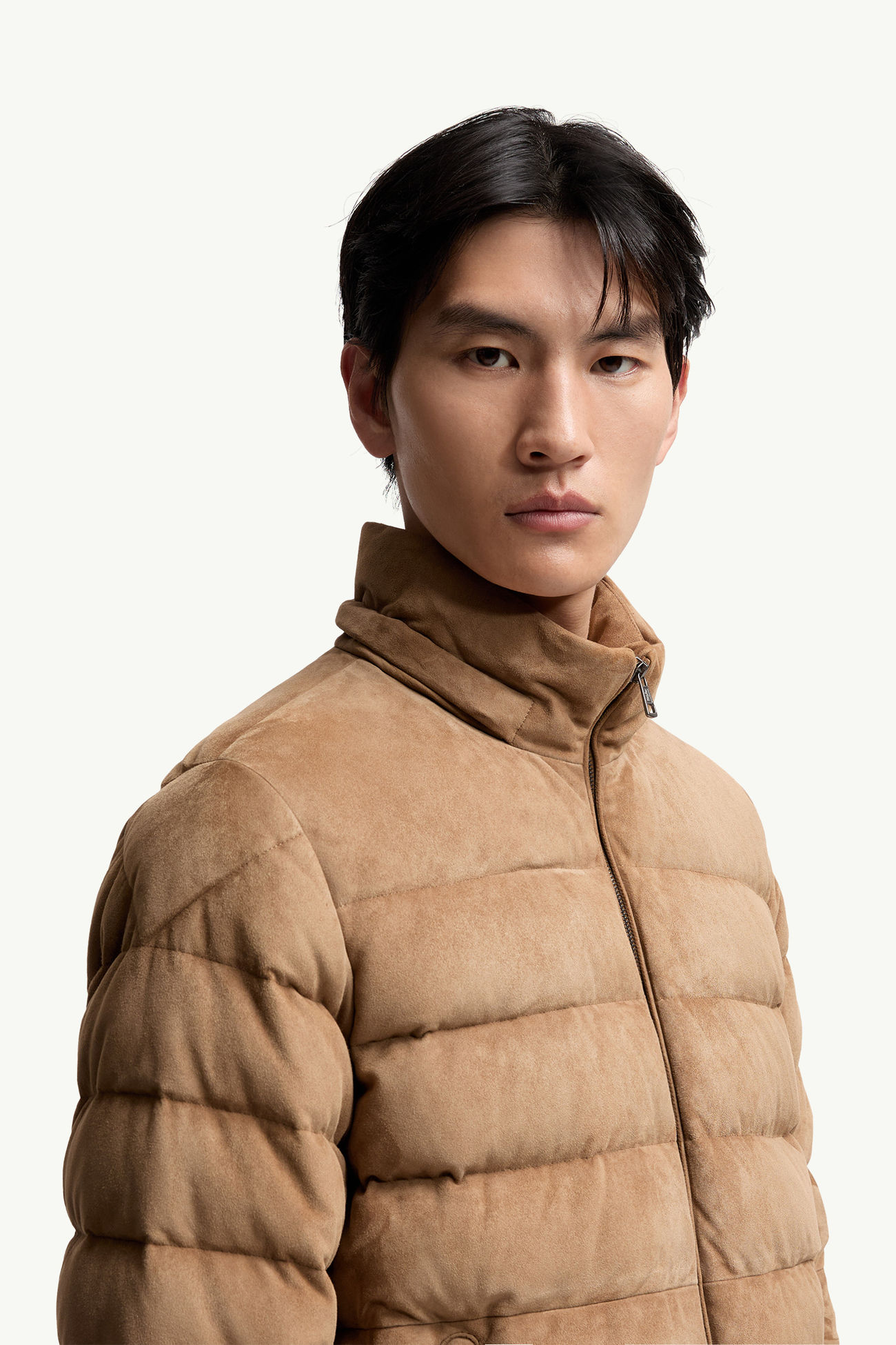 Arneb Hooded Suede Short Down Jacket Men Beige Moncler 5