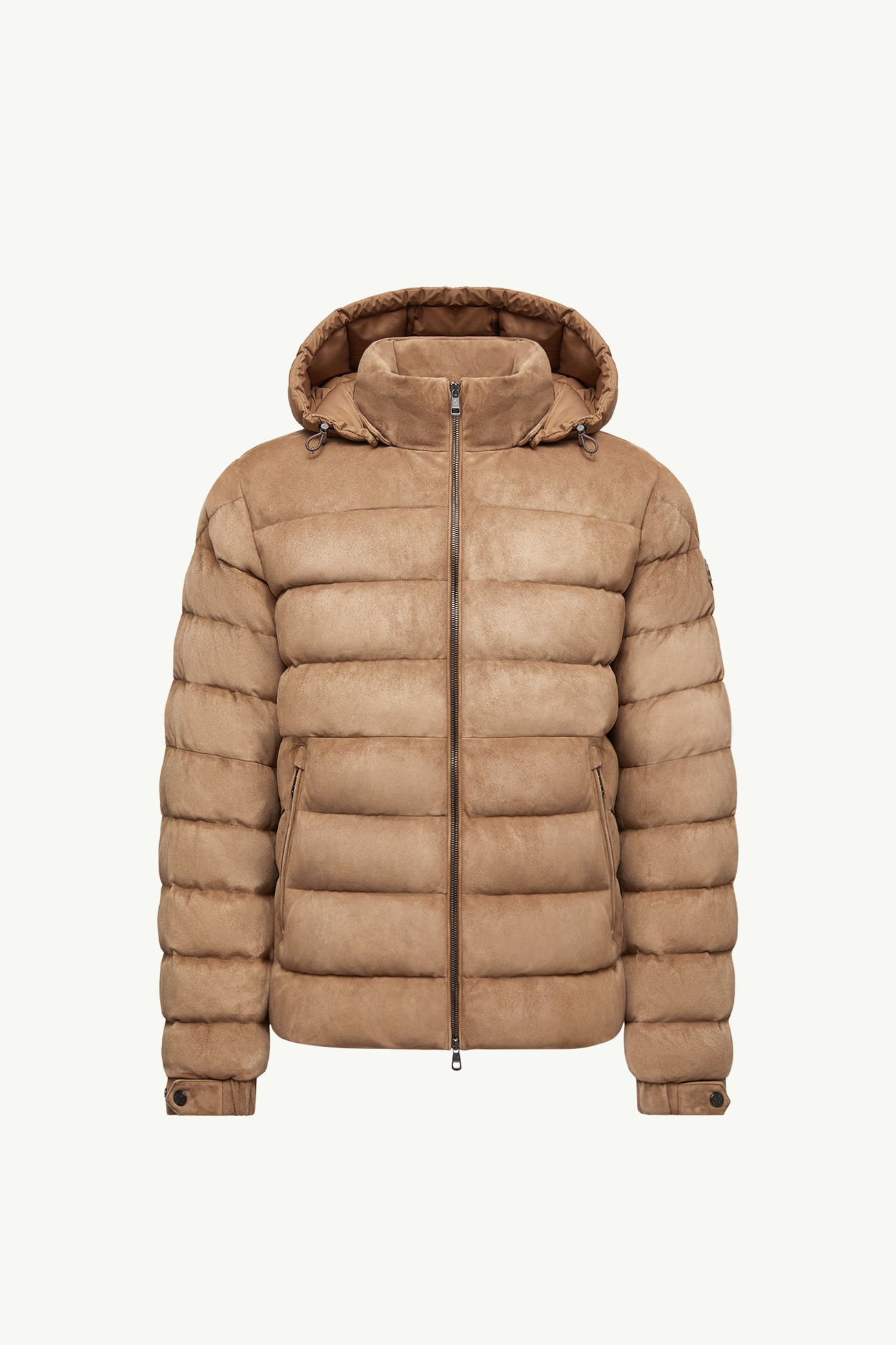 Arneb Hooded Suede Short Down Jacket Men Beige Moncler 2