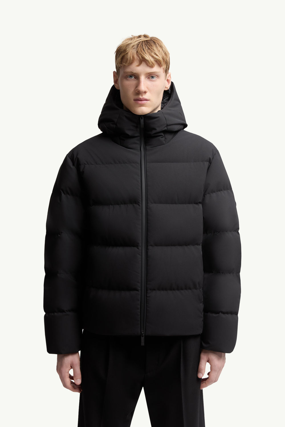 Languedoc Hooded Short Down Jacket Men Black Moncler 3