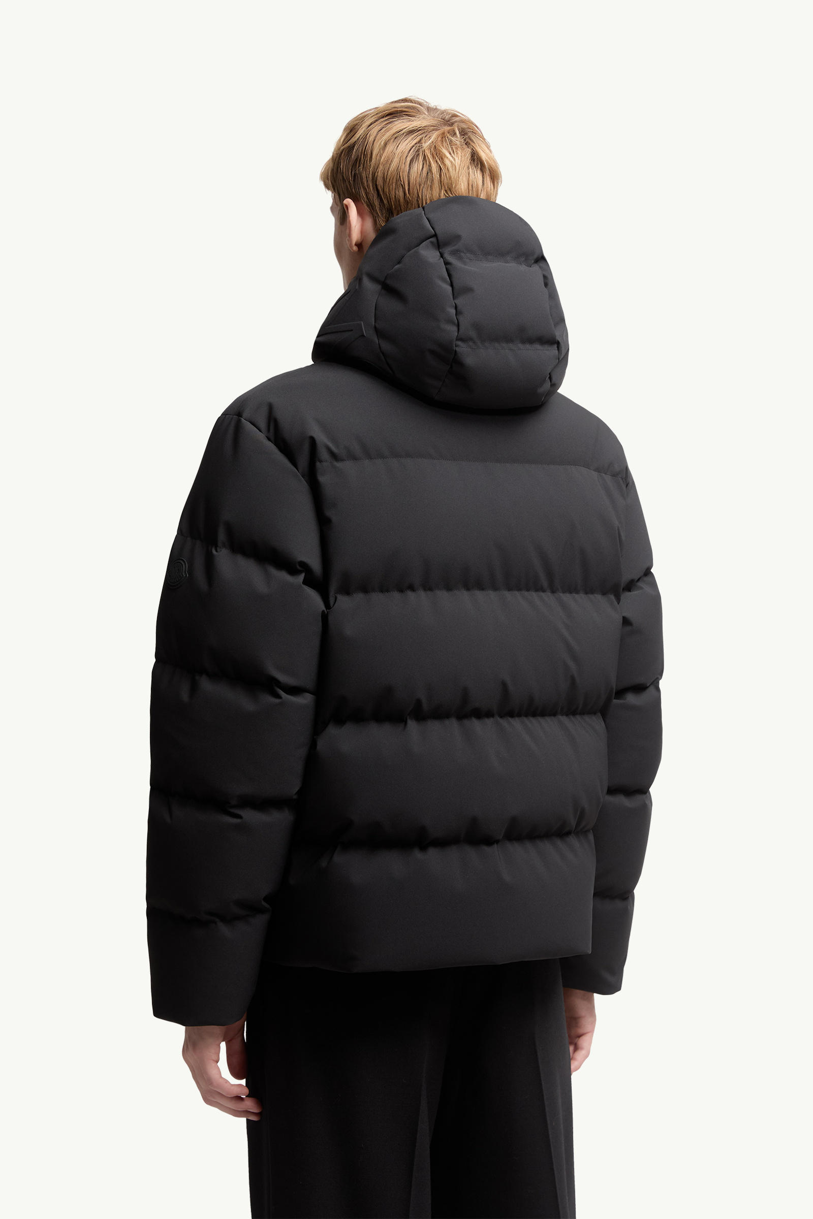 Languedoc Hooded Short Down Jacket Men Black Moncler 4