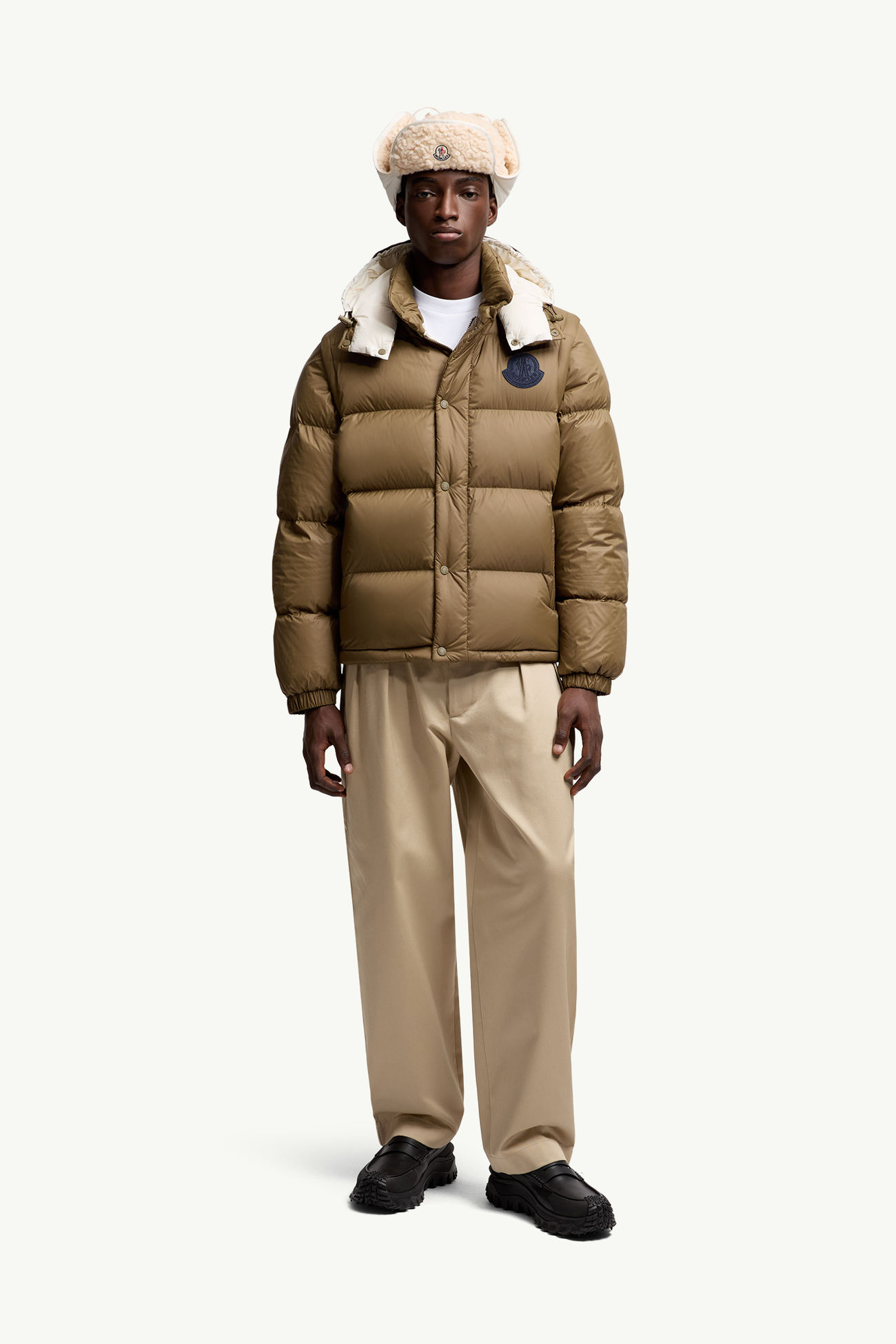 Cyclone二合一連帽短身羽絨外套 男士 橄欖綠色 Moncler 0