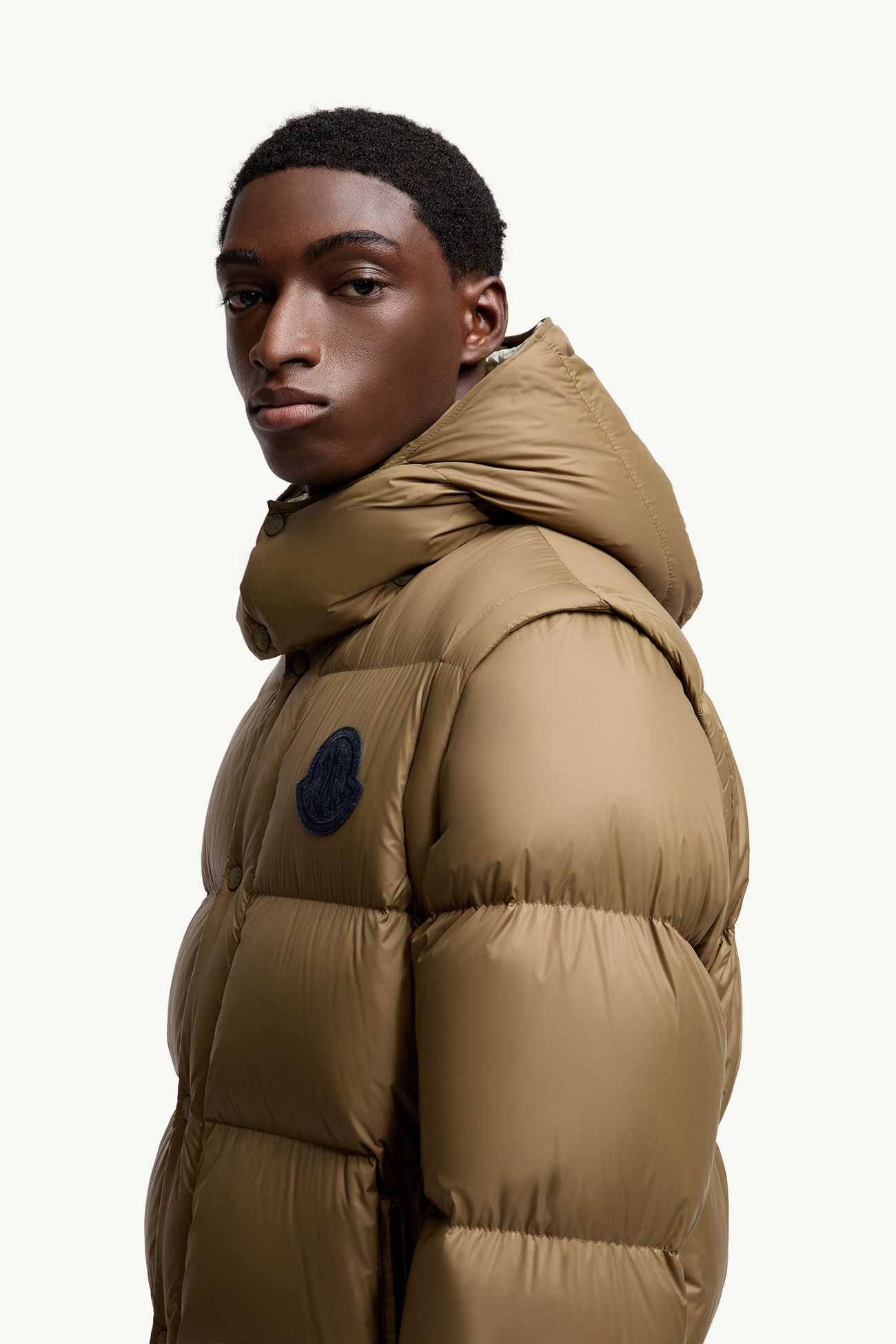 Cyclone二合一連帽短身羽絨外套 男士 橄欖綠色 Moncler 1
