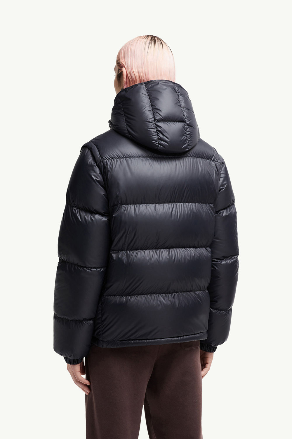 Cyclone 2-in-1 Hooded Short Down Jacket Men Dark Blue Moncler 4
