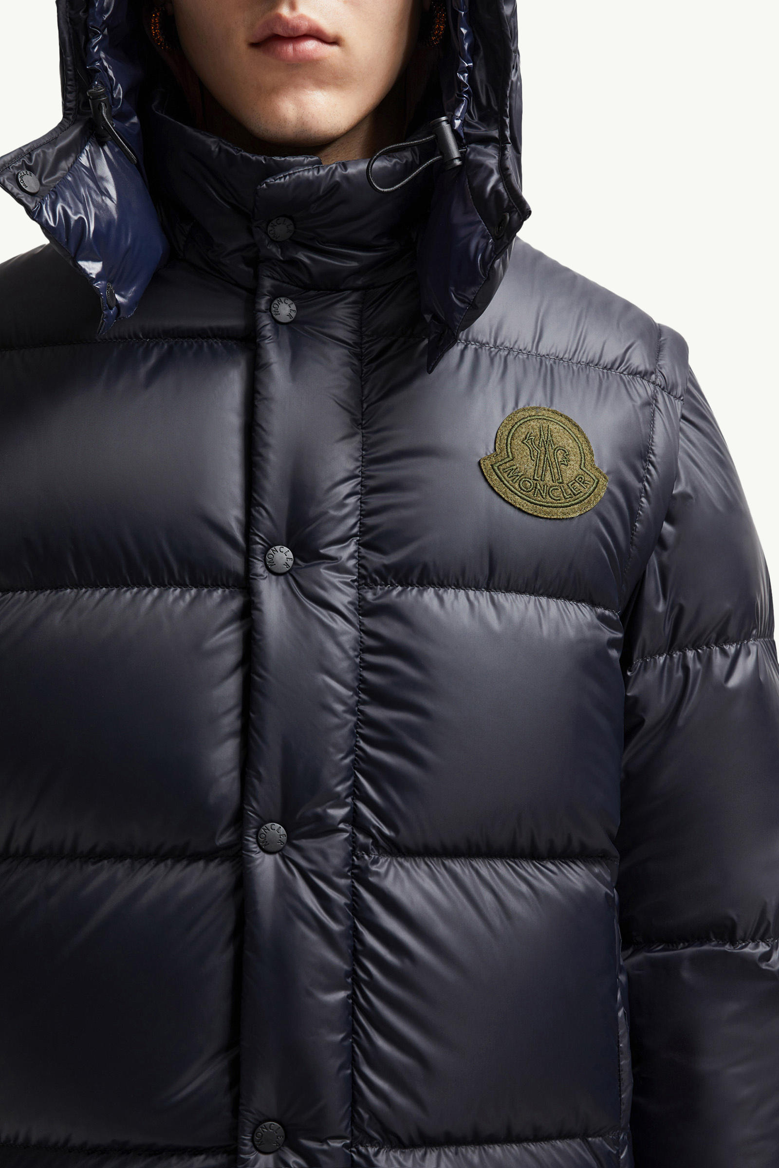 Cyclone男士二合一连帽短款羽绒夹克外套 男士 深蓝色 Moncler 6