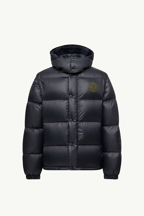 Cyclone 2-in-1 Hooded Short Down Jacket Men Dark Blue Moncler 2