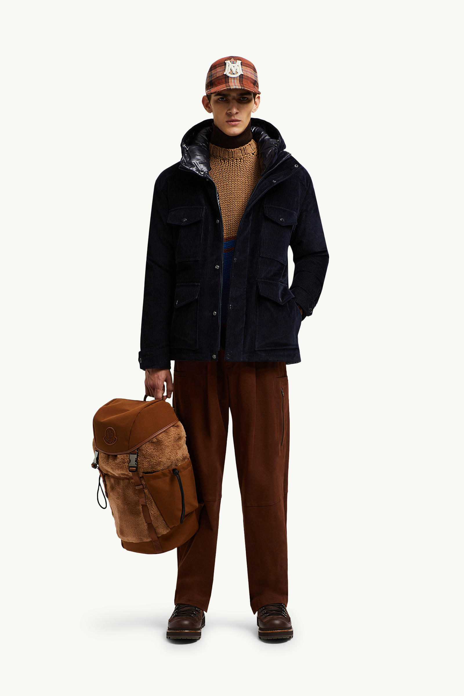 Greselin Reversible Corduroy Short Down Jacket Navy Blue Moncler 0