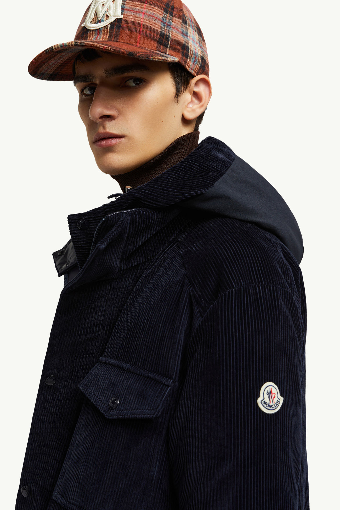 Piumino corto reversibile Greselin in velluto a coste Blu Navy Moncler 1