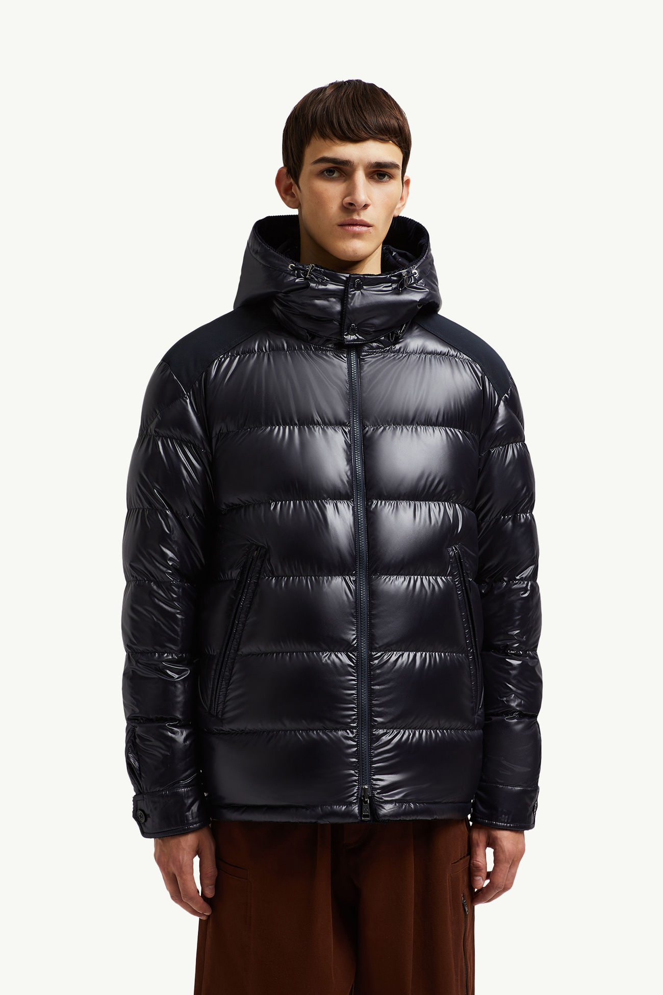 Greselin Reversible Corduroy Short Down Jacket Navy Blue Moncler 3