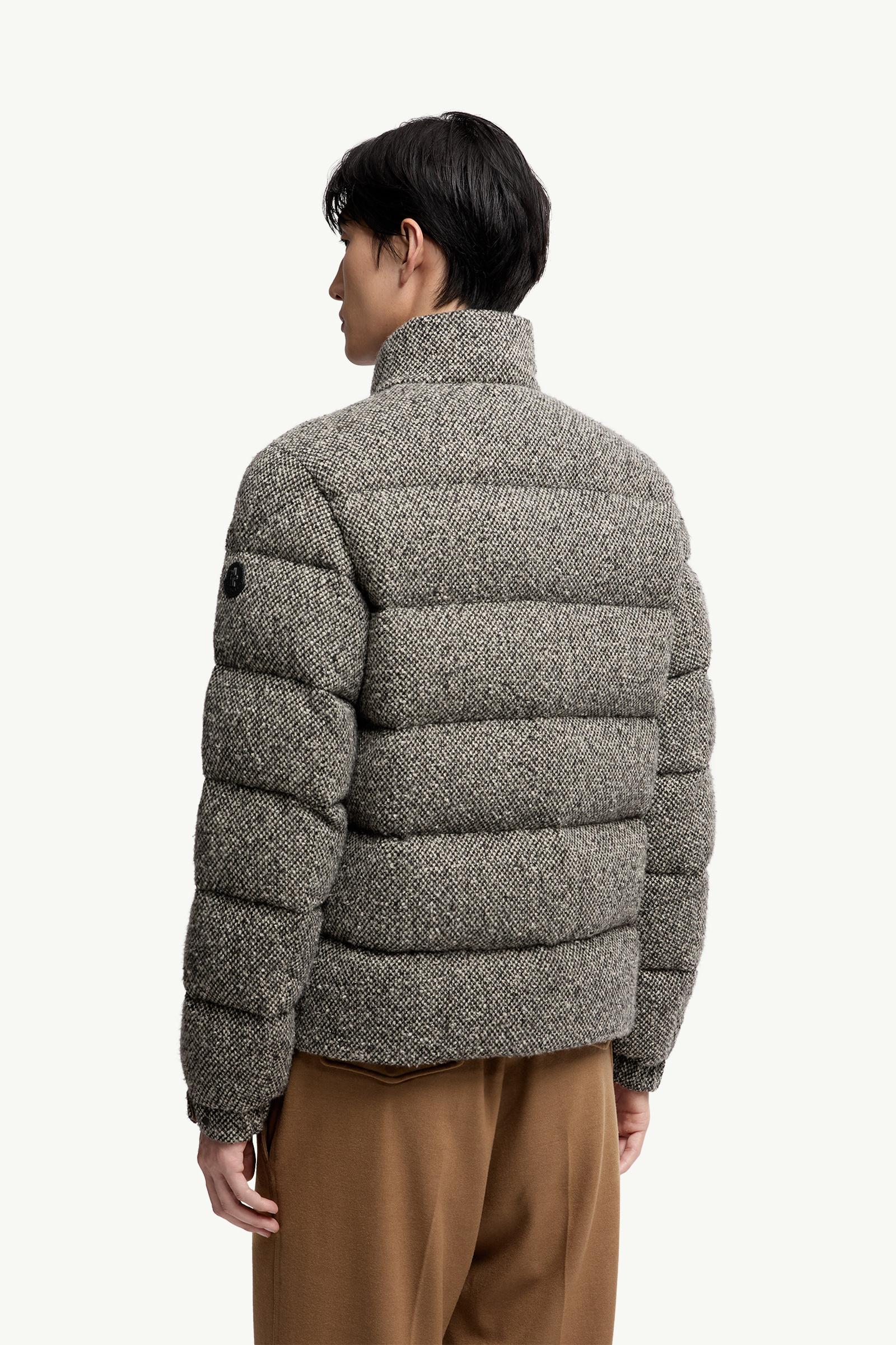 Grey Agde Wool Blend Short Down Jacket - Short Down Jackets for