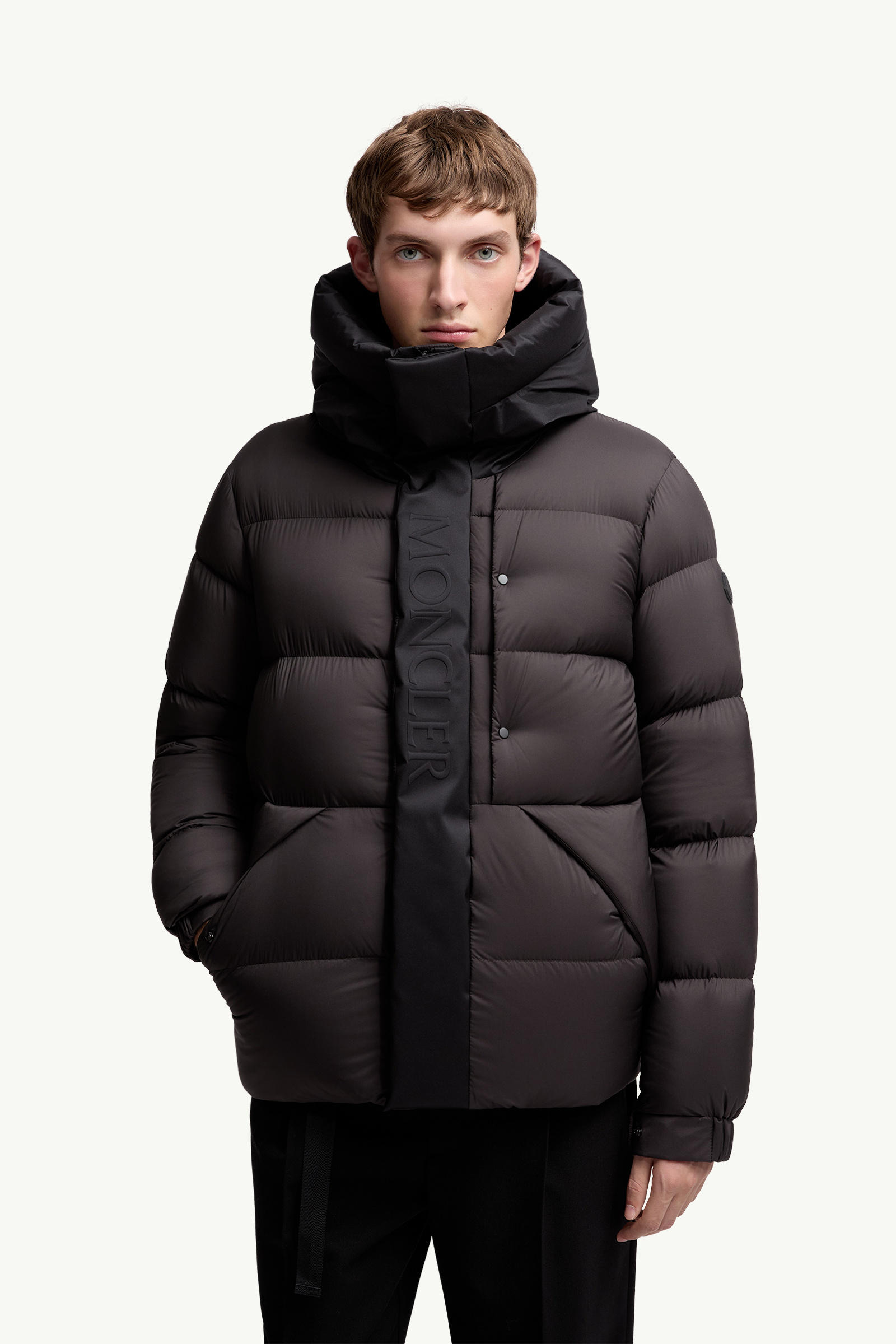 Madeira Hooded Short Down Jacket Men Brown Moncler 3