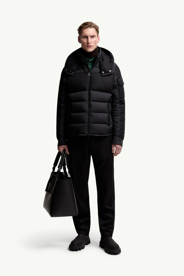Barbustel Hooded Short Down Jacket Men Black Moncler 0