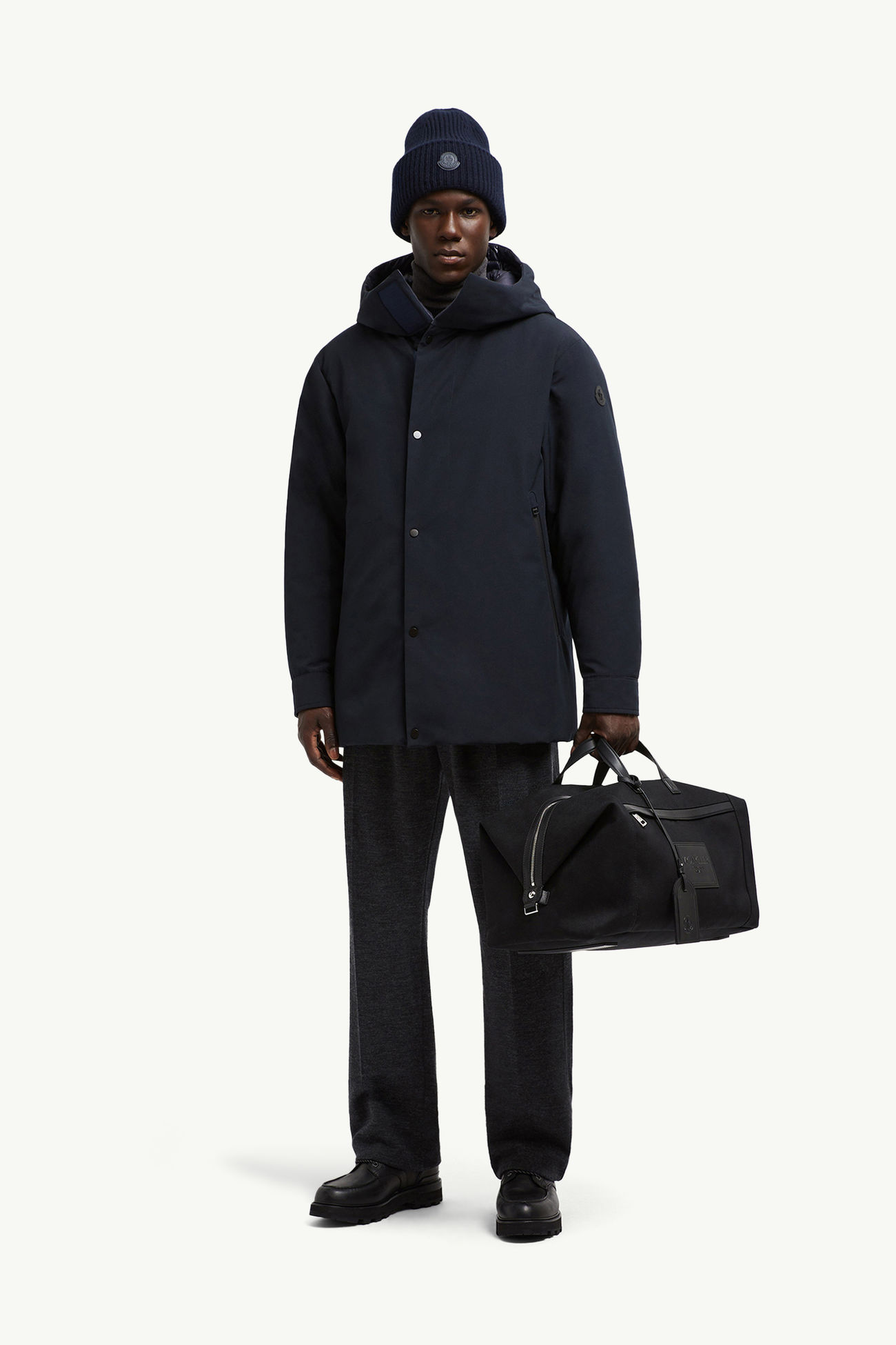 Doudoune mi-longue réversible Fowey à capuche Hommes Bleu marine Moncler 0