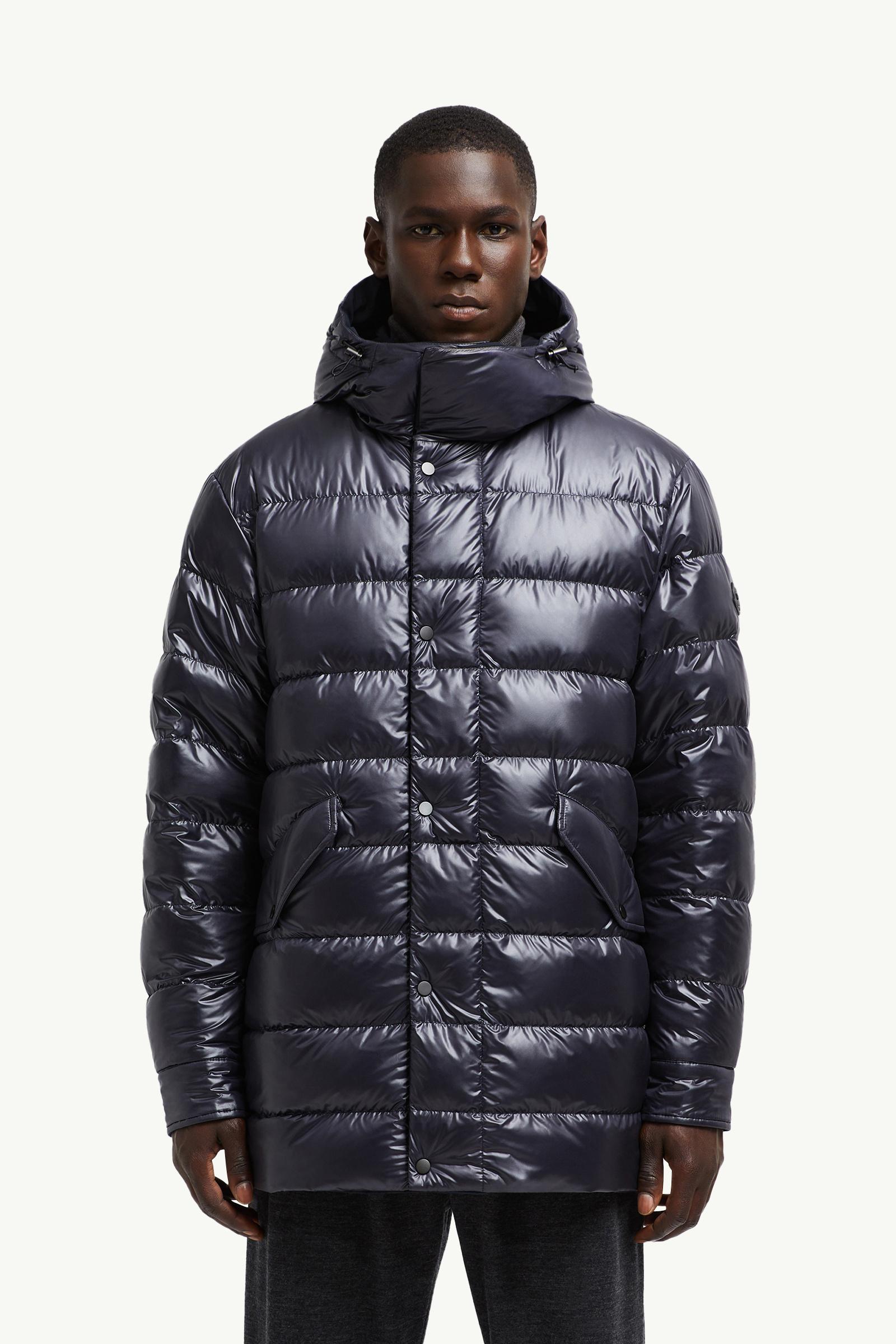 Navy Blue Fowey Reversible Hooded Mid-Length Down Jacket - Long