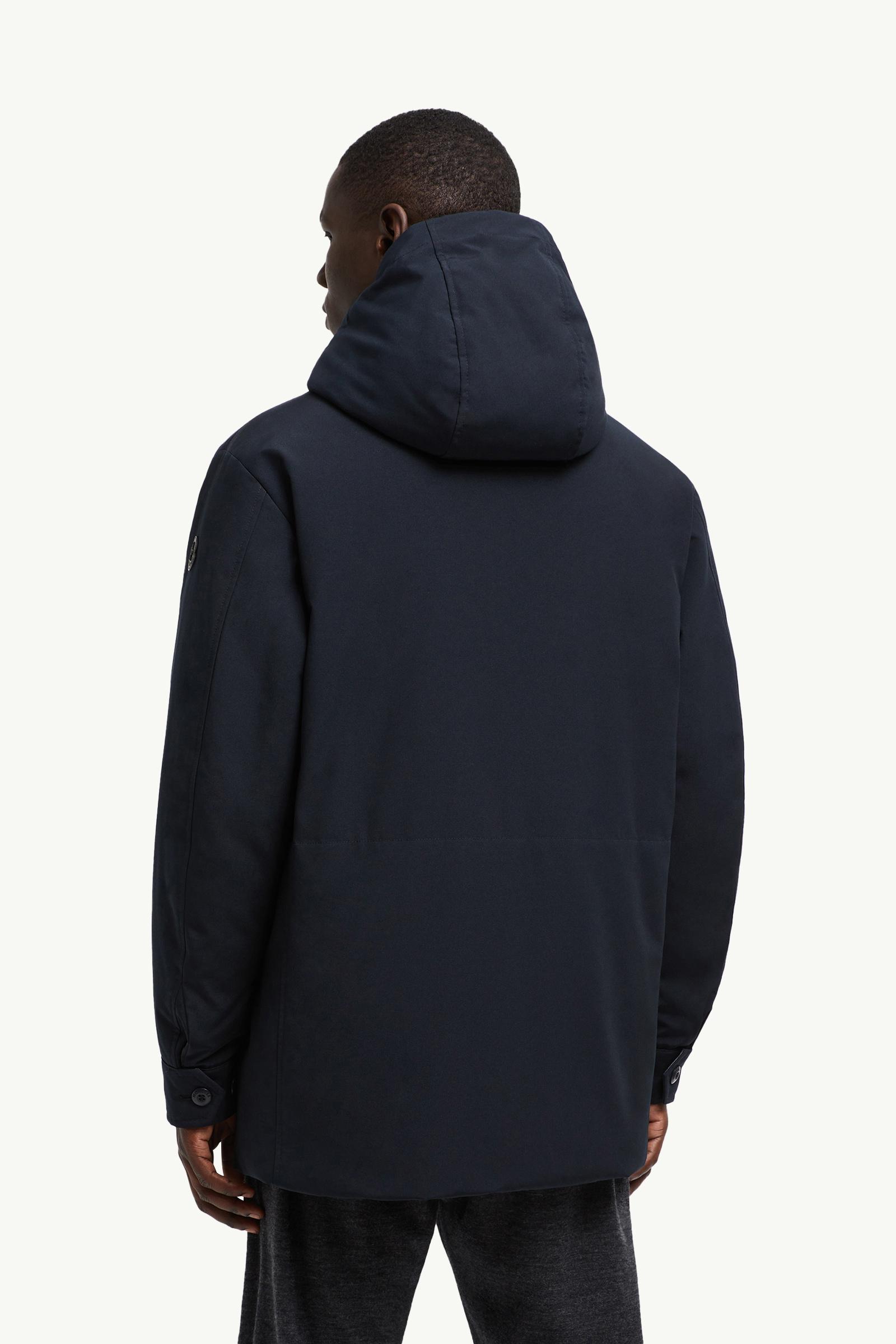 Navy Blue Fowey Reversible Hooded Short Down Jacket - Short Down