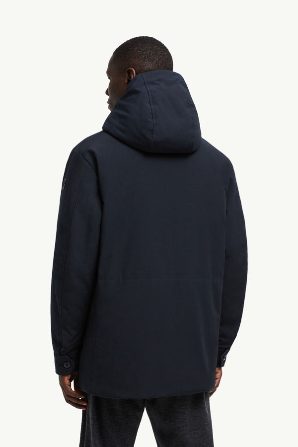 Fowey Reversible Hooded Short Down Jacket Men Navy Blue Moncler 4