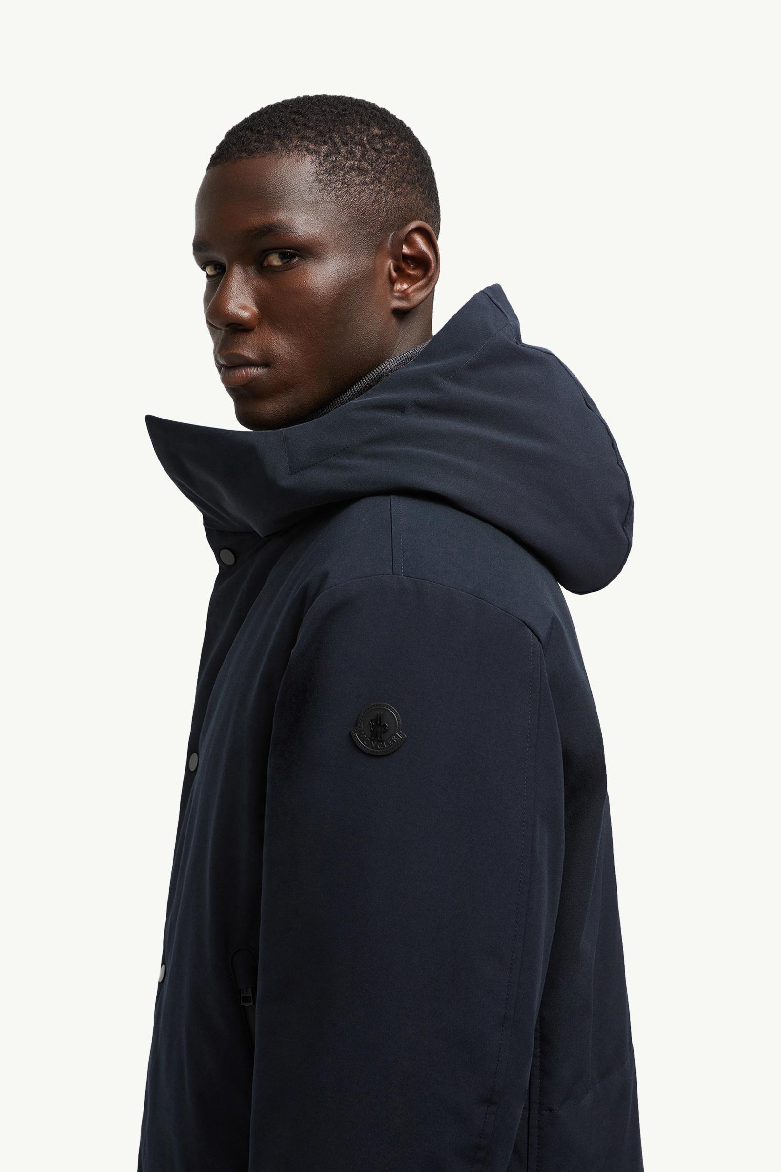 Navy Blue Fowey Reversible Hooded Mid-Length Down Jacket - Short