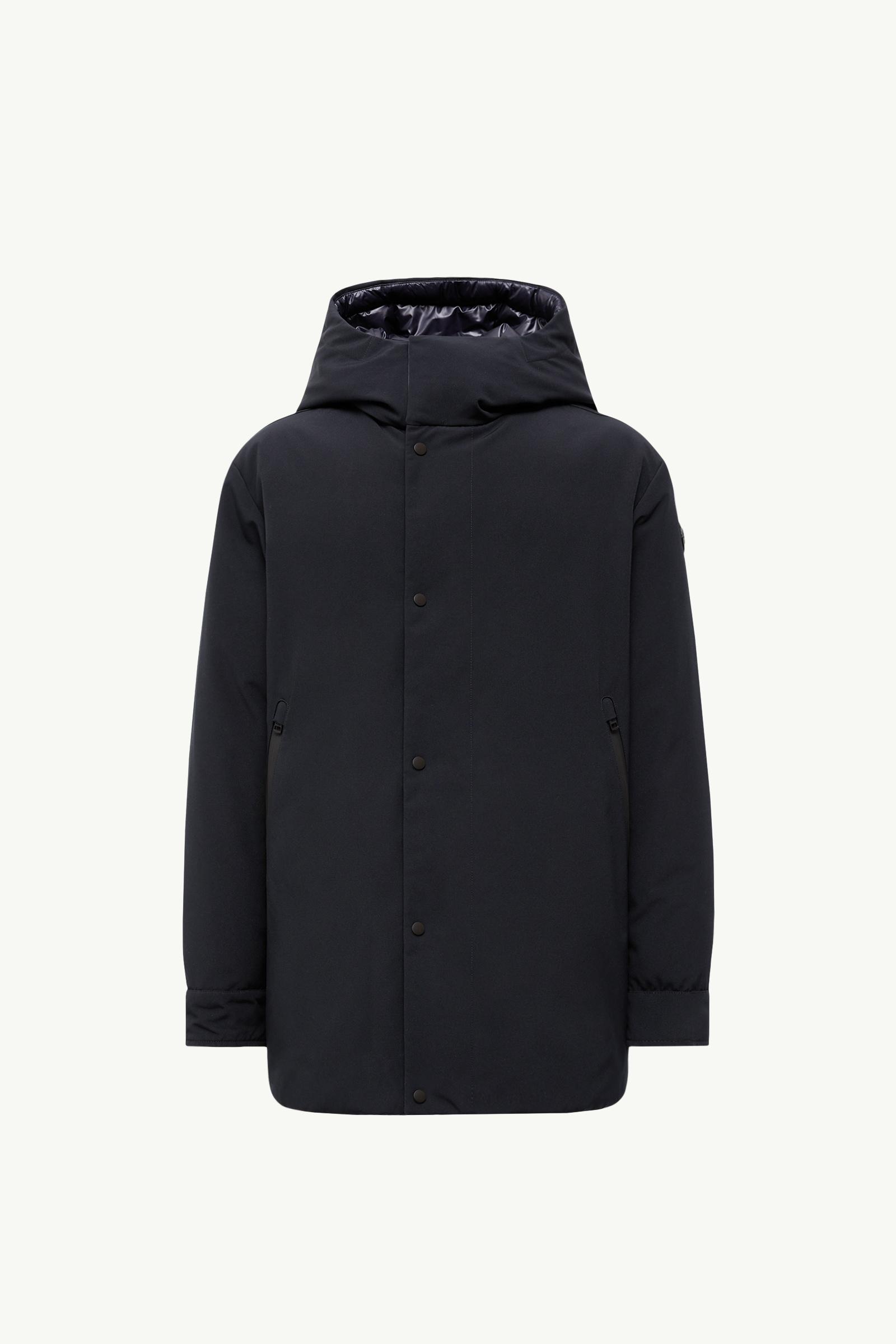 Navy Blue Fowey Reversible Hooded Mid-Length Down Jacket - Short