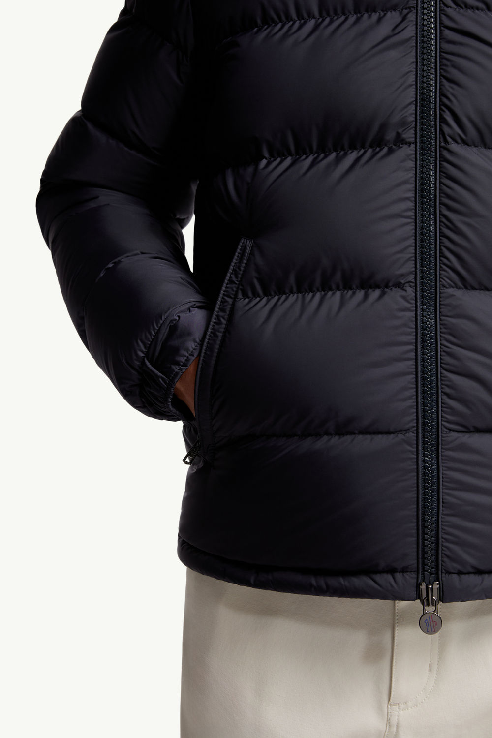 Mayaf Hooded Short Down Jacket Men Navy Blue Moncler 6