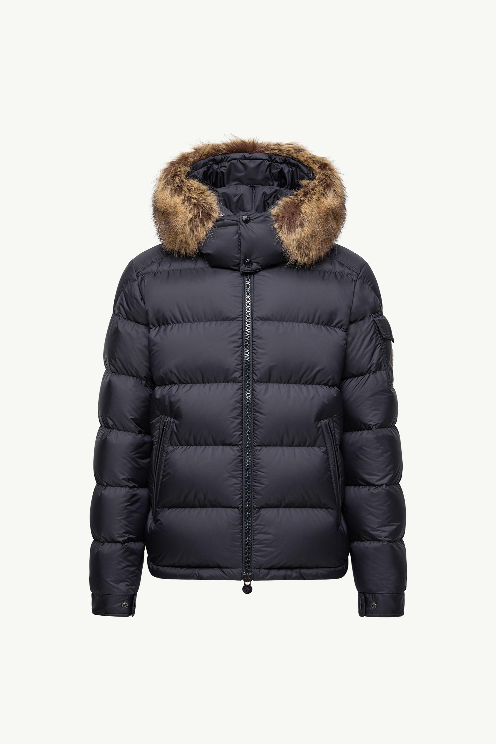 Moncrel  モンクレール  MAYAF Navy Blue Mayaf Hooded Short Down Jacket - Short Down Jackets for