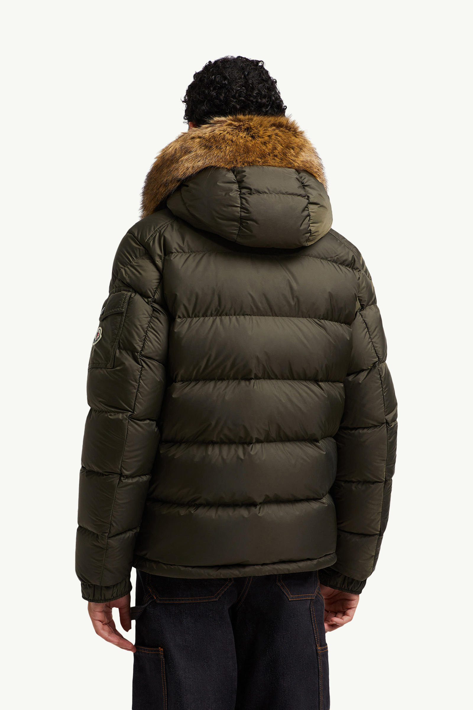 Mayaf Hooded Short Down Jacket Men Olive Green Moncler 4